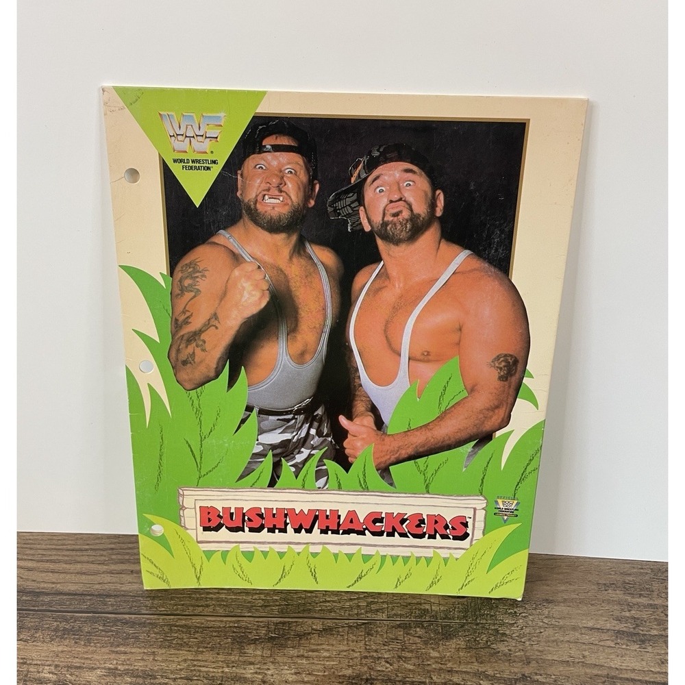 Vintage WWF Bushwackers Portfolio Binder Folder WWE Wrestling